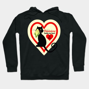 Crying Black Cat Old Fashioned Valentine Vintage Style Hoodie